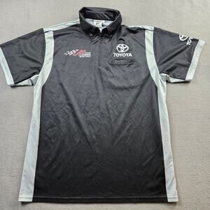 Toyota Mechanic Shirt Forza Mens L Joe Gibbs Racing Nascar 1/4 Zip Short Sleeve